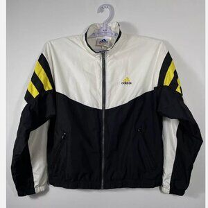 Adidas Vintage Windbreaker Jacket Mens Small Black Collar Sports 90’s